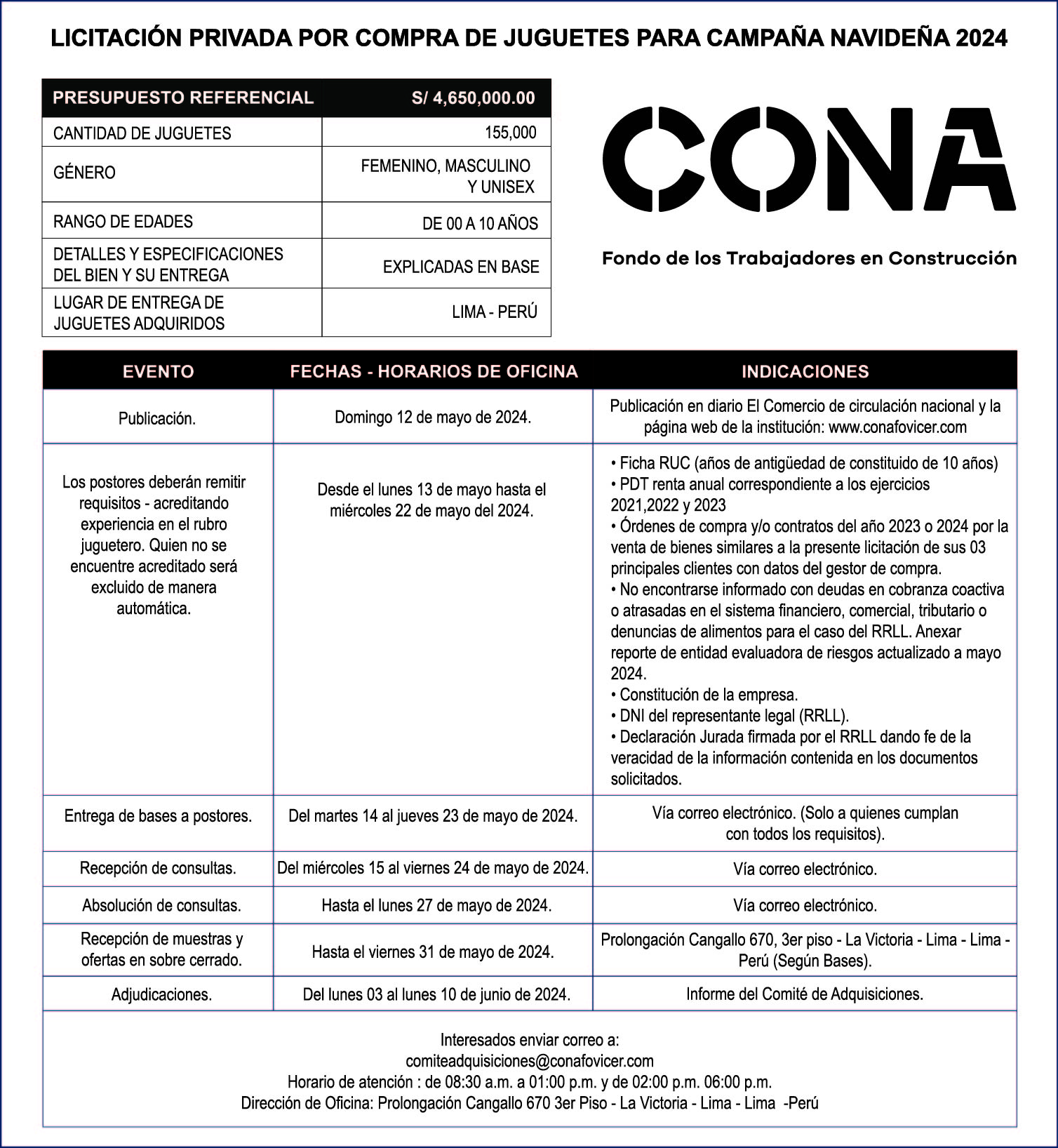 Licitación campaña navideña12 05 2024