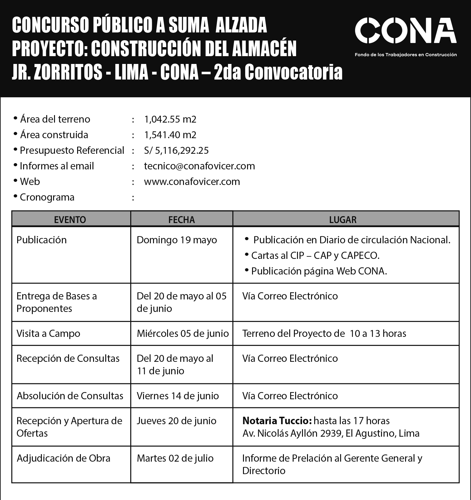 Licitación técnica 19 05 2024